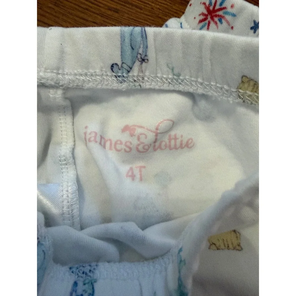 James & Lottie Kids 4T 5‎ Pajama Pants Dog Fireworks Print Sleepwear Lot